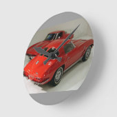 Klassische Split Window Red Corvette Runde Wanduhr (Winkel)