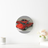 Klassische Split Window Red Corvette Runde Wanduhr (Zuhause)