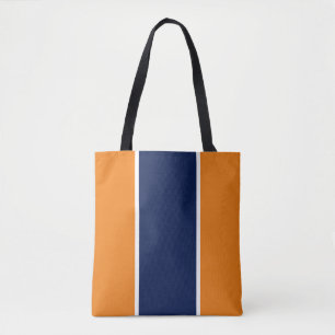 Klassische Sporty Orange Navy White Racing Stripes Tasche