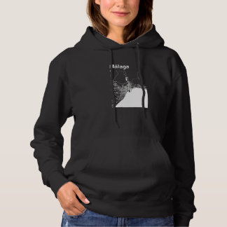 Klassische Stadtkarte von Málaga Spanien Grafisch Hoodie
