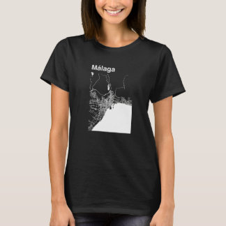 Klassische Stadtkarte von Málaga Spanien Grafisch T-Shirt