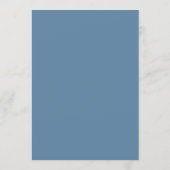 Klassische Staubblaue Minimalistische Hochzeitsbeg Programm (Rückseite)