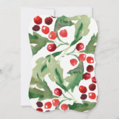 Klassische Stechpalmen-Beeren-Feiertags-Party Einladung (Rückseite)