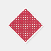 Klassische Sterne Weiß - Kirschrot Serviette (Ecke)
