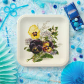 Klassische Stiefmütterchen Pappteller (Party)