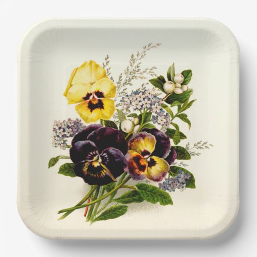 Klassische Stiefmütterchen Pappteller (Vorderseite)