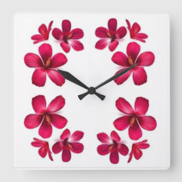 Klassische Stile Florals Quadratische Wanduhr