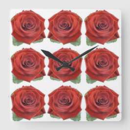 Klassische Stile Florals Quadratische Wanduhr