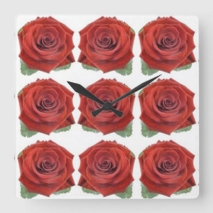 Klassische Stile Florals Quadratische Wanduhr