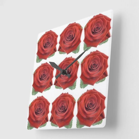 Klassische Stile Florals Quadratische Wanduhr (Winkel)