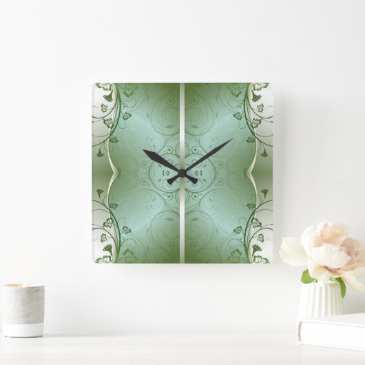 Klassische Stile Scrollwork-Wall-Uhr Quadratische Wanduhr (Zuhause)