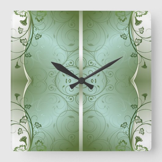 Klassische Stile Scrollwork-Wall-Uhr Quadratische Wanduhr (Vorderseite)