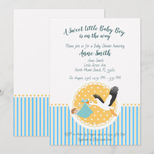 Klassische Stork Baby Shower Einladung