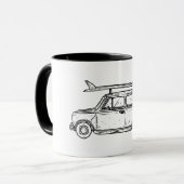 Klassische Strand-Art Mini Cooper Tasse (Vorderseite Links)