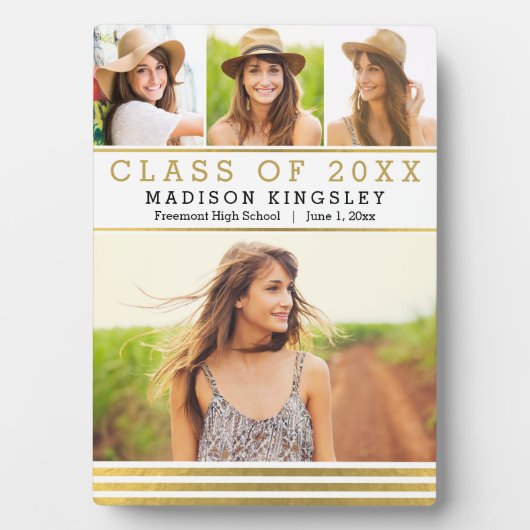 Klassische Streifen Abschluss Plaque Fotoplatte (Vorderseite)