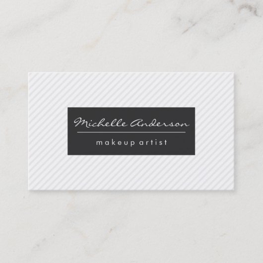 Klassische Streifen grau Visitenkarte (Vorderseite)