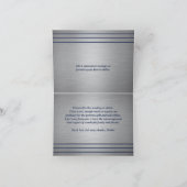 Klassische Streifen in Grau und Navy Blau gefaltet Dankeskarte (Innenseite)