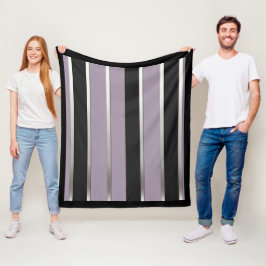 Klassische Streifen Lila Schwarz und Silber Fleecedecke