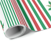 Klassische Streifen mit Holly Geschenkpapier (Rolleneckpunkt)