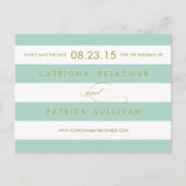 Klassische Streifen Save the Date Postkarte (Vorderseite)