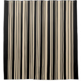 Klassische Streifen Schwarz und Taupe Duschvorhang (Vorderseite)