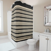 Klassische Streifen Schwarz und Taupe Duschvorhang (Beispiel)