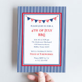 Klassische Streifen und Jagd | Juli Party Einladung