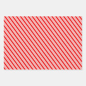 Klassische Streifen von Zuckerstangen in Rot und G Geschenkpapier Set (Vorderseite)