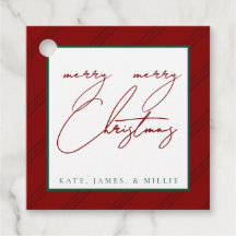 Klassische Stripe Holiday Geschenketiketten - Jewe