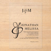 Klassische Stylische Ampersand-Script-Monogramm-Ho Acryleinladungen (Vorderseite)