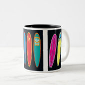Klassische Surfbretter Zweifarbige Tasse (VorderseiteRechts)