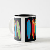Klassische Surfbretter Zweifarbige Tasse (Vorderseite Links)