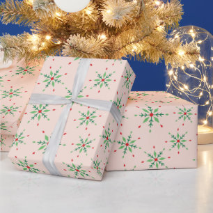 Klassische süße Schneeflocken - Feiertage - nahtlo Geschenkpapier