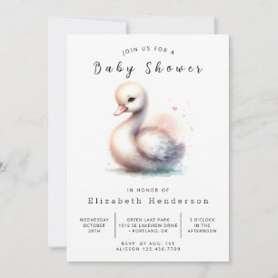 Klassische Swan Baby Dusche Einladung