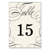 Klassische Swash Wedding Tischnummer Card (Rückseite)