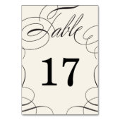 Klassische Swash Wedding Tischnummer Card (Vorderseite)