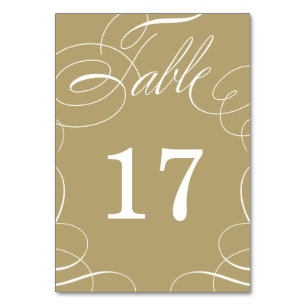 Klassische Swash Wedding Tischnummer Card
