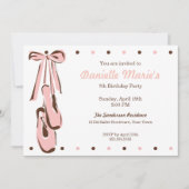 Klassische Sweet Pink Ballett Einladung (Vorderseite)