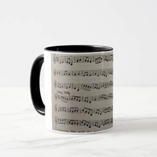 Klassische Symphonie-Musiknoten Tasse (Vorderseite Links)