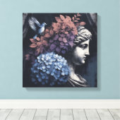 Klassische Szene mit Gipsumstatue Leinwanddruck (Insitu (Holzboden))