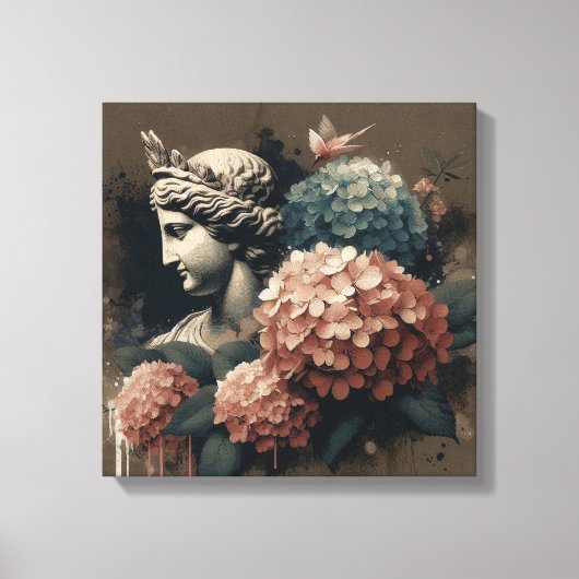 Klassische Szene mit Gipsumstatue Leinwanddruck (Vorderseite)