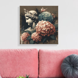 Klassische Szene mit Gipsumstatue Leinwanddruck