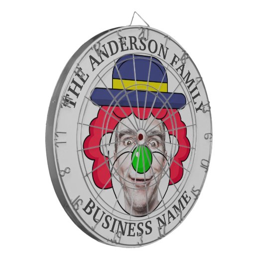 Klassische Tafel mit benutzerdefiniertem Text und  Dartscheibe (Vorderseite Links)