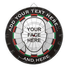 Klassische Tafel mit benutzerdefiniertem Text und  Dartscheibe
