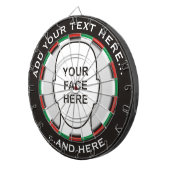 Klassische Tafel mit benutzerdefiniertem Text und  Dartscheibe (Vorderseite rechts)