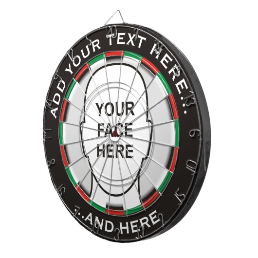 Klassische Tafel mit benutzerdefiniertem Text und Dartscheibe (Vorderseite rechts)