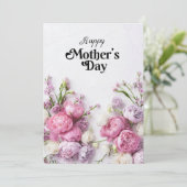 Klassische Tageskarte für florale Mütter Einladung (Stehend Vorderseite)
