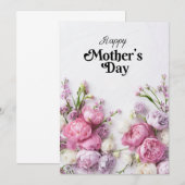 Klassische Tageskarte für florale Mütter Einladung (Vorne/Hinten)