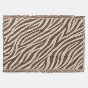 Klassische Tan- und Braune Zebrastreifen-Wurfdecke Decke