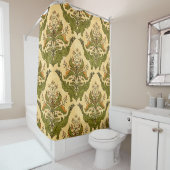 Klassische Tapete aus Blumen: stilisierte Damast. Duschvorhang (Beispiel)